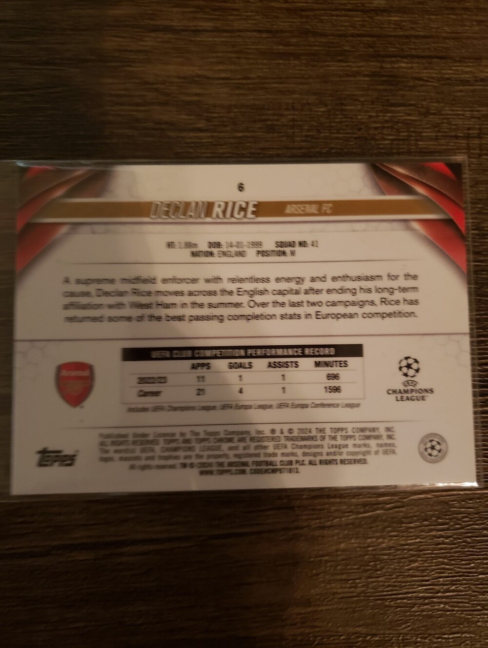 ⚽️ Declan Rice Topps Chrome Card ⚽️ - Picture 2 of 2